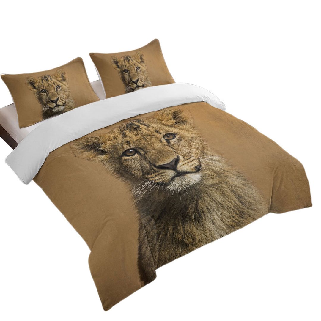 Cute Lion Cub Portrait Twin xl Duvet Covers