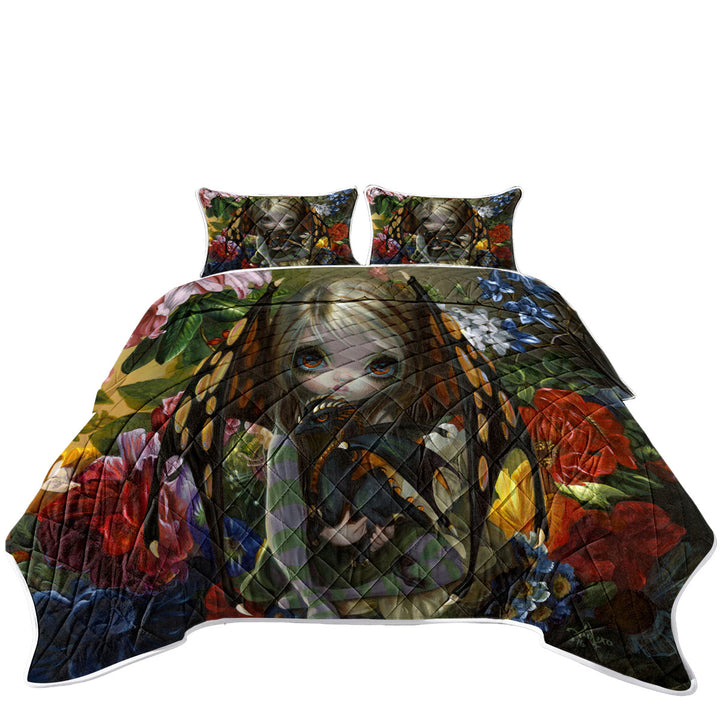Cute Little Fairy and Flower Dragonling Coverlets