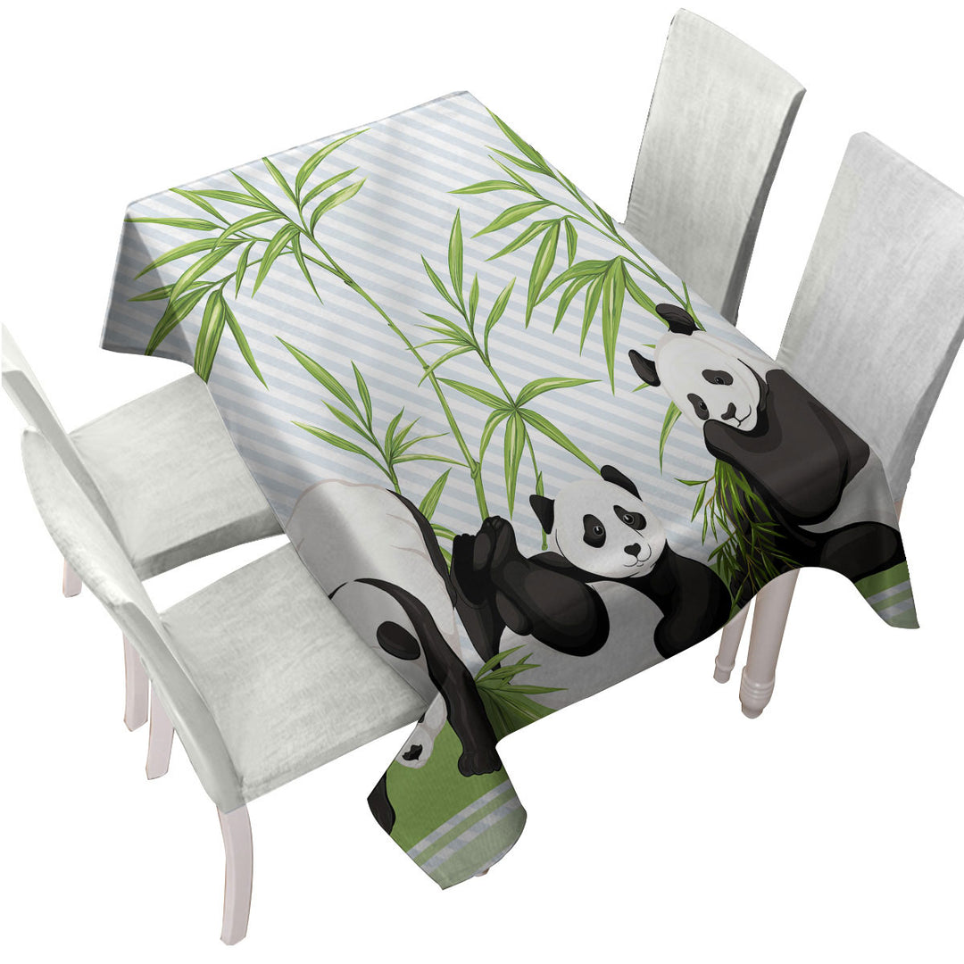 Cute Little Pandas and Bamboo Custom tablecloths