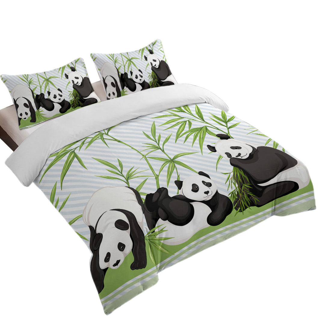 Cute Little Pandas and Bamboo Daybed Covers Sets
