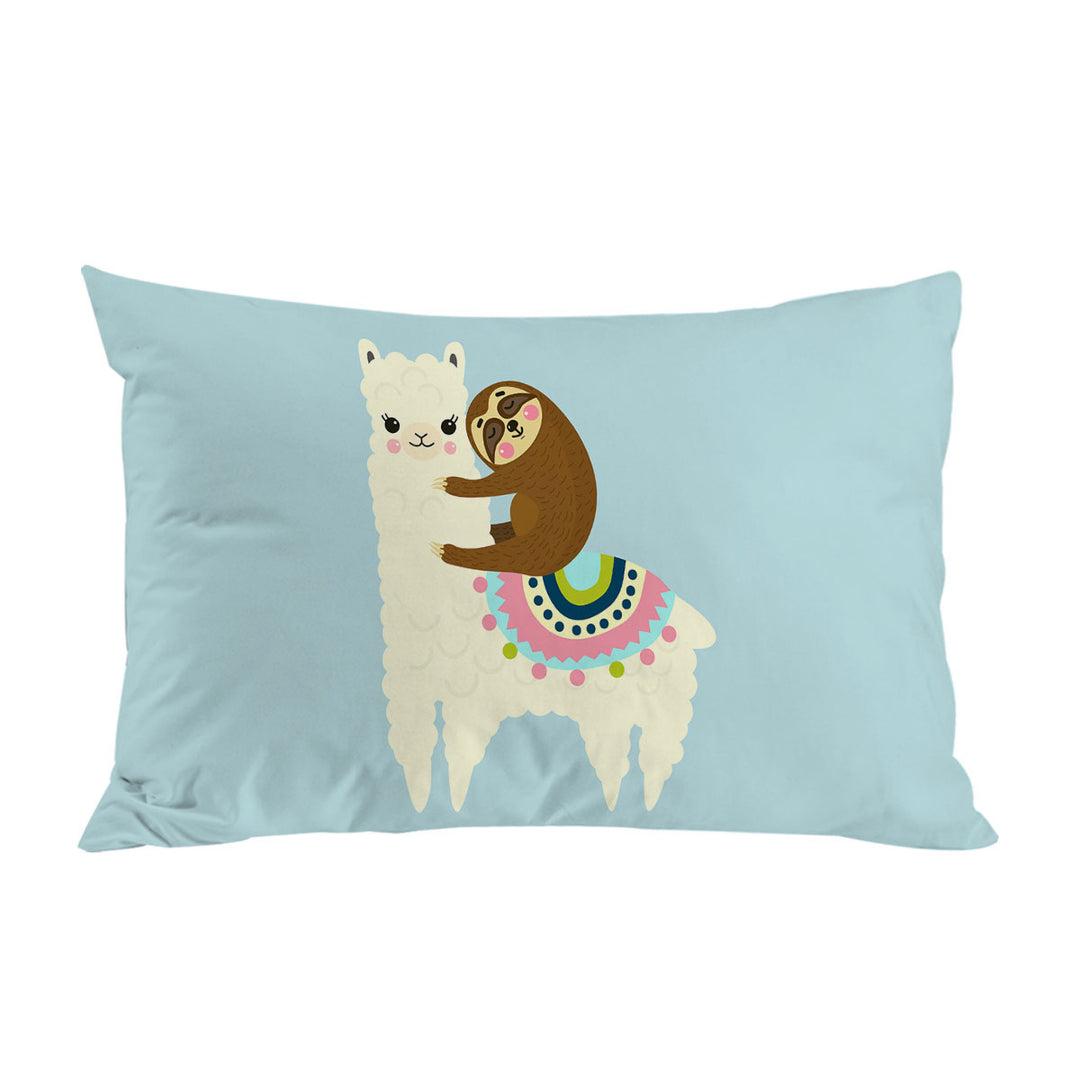 Cute Llama and Sloth for Kids Pillow Case Covers