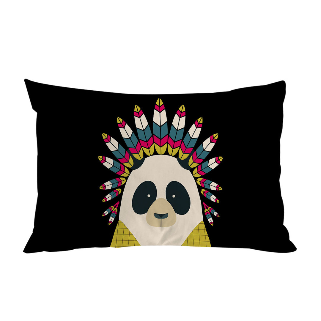 Cute Native American Panda Character Pillowcase