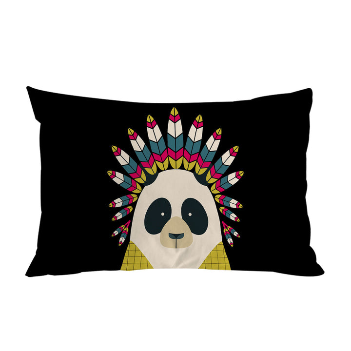Cute Native American Panda Character Pillowcase