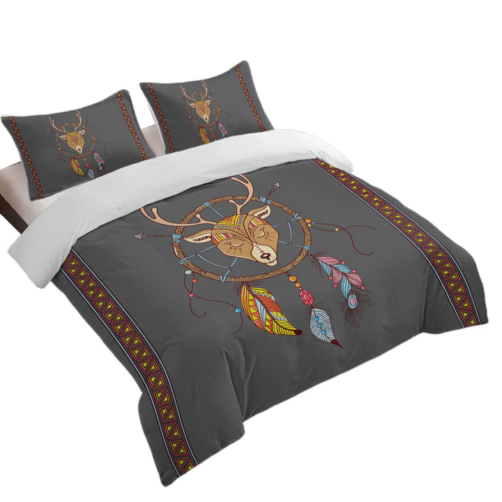 Cute Native Deer Dream Catcher for Kids Duvet Cover