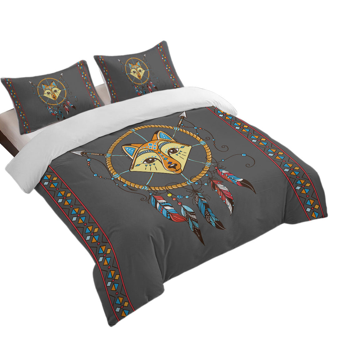 Cute Native Fox Dream Catcher for Kids Duvet Covers