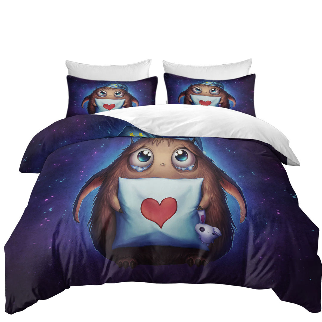 Cute Night Kids Art Sleepy Alien Duvet Cover