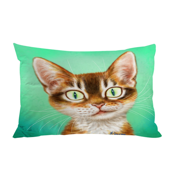 Cute Painted Cat Handsome Ginger Kitten Pillowcase