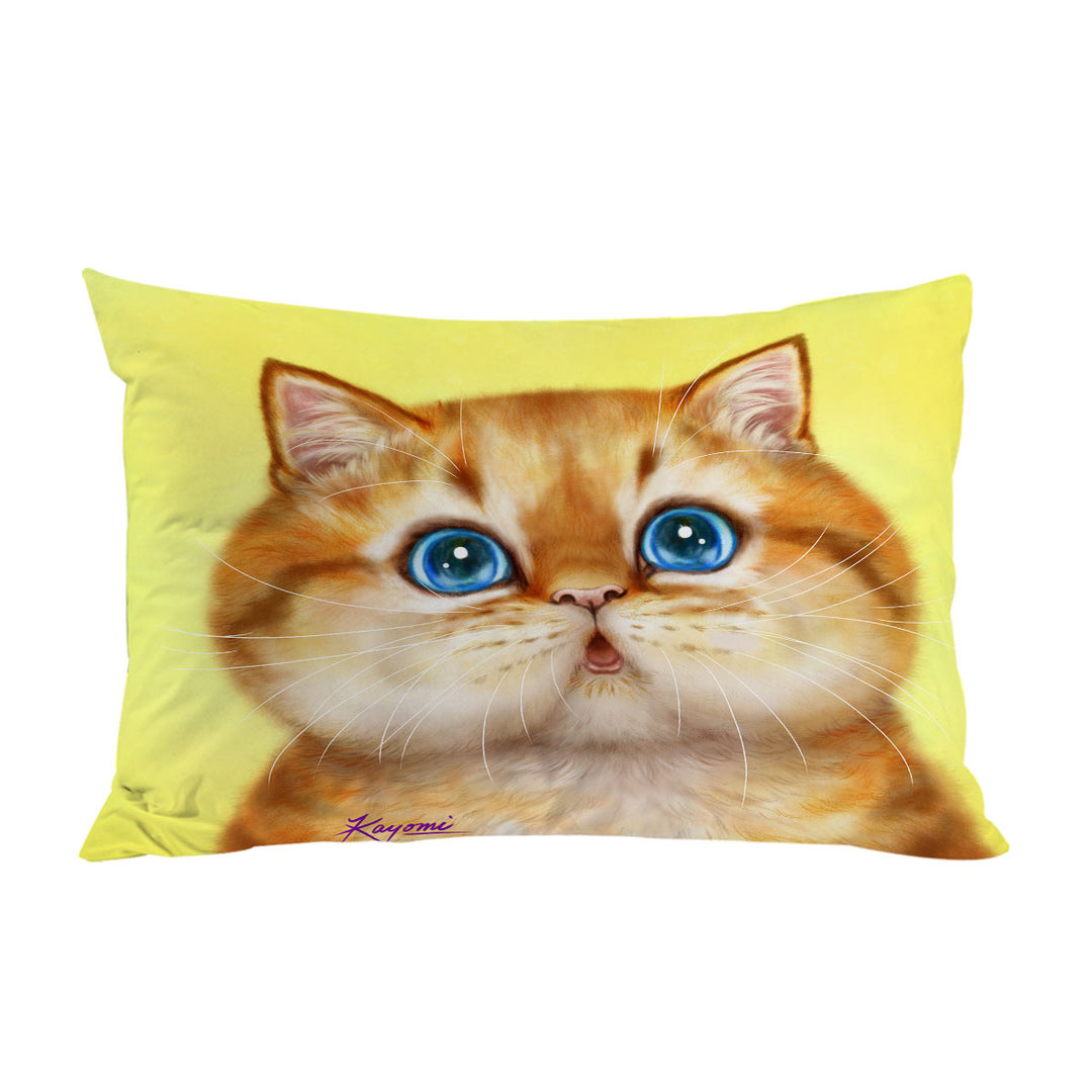 Cute Painted Cats Chubby Ginger Kitten Pillow Cases