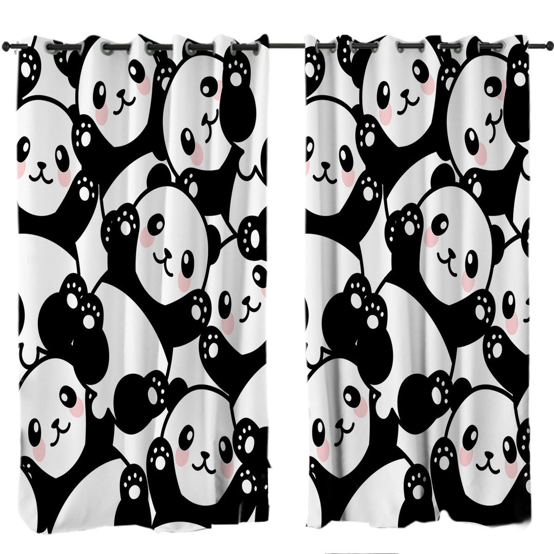 Cute Pandas Curtain