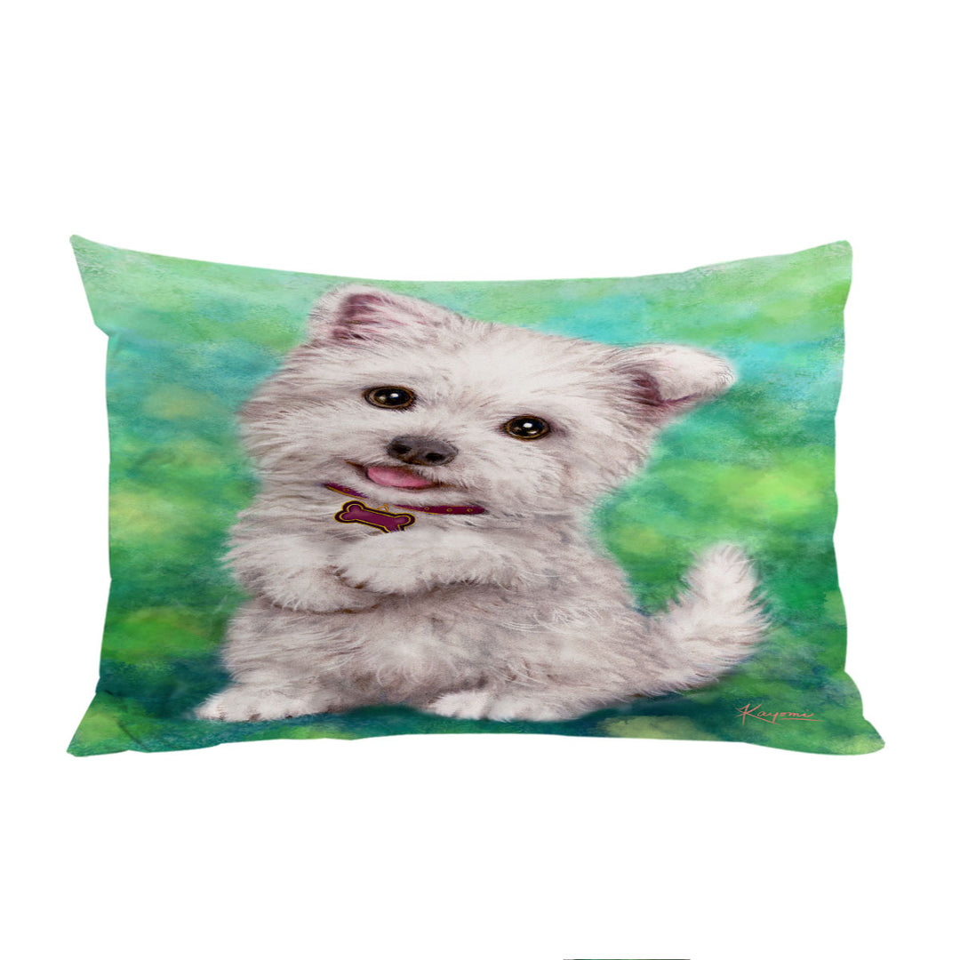 Cute Pet Drawing Westie Terrier Dog Puppy Pillow Cases
