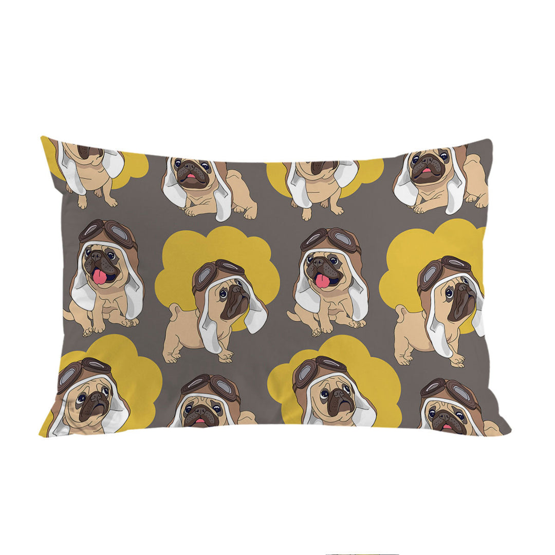 Cute Pilot Pug King Pillow Cases