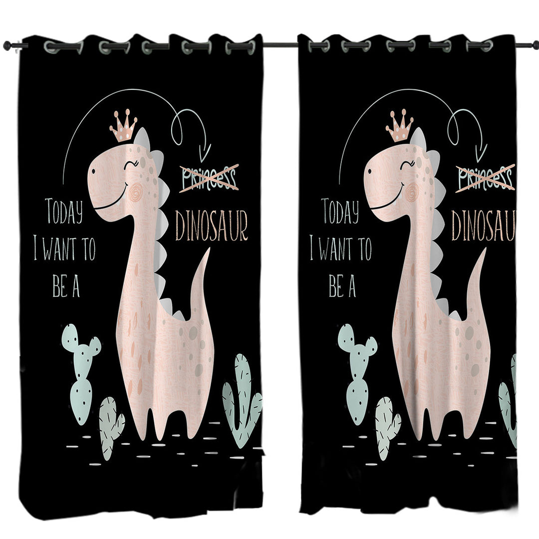 Cute Princess Dinosaur Curtain