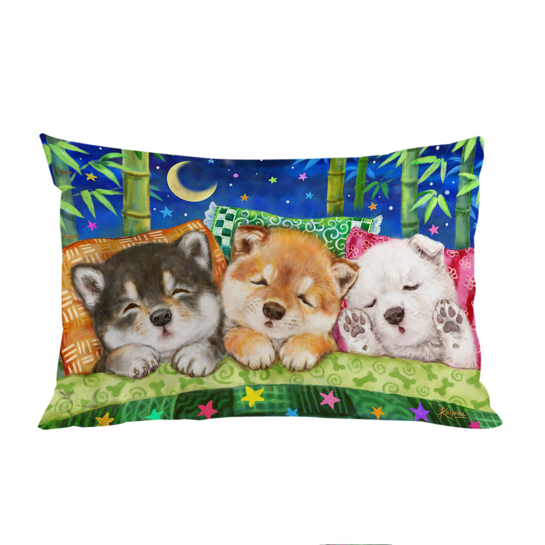 Cute Shiba Inu Dog Puppies Sleeping Pillowcase