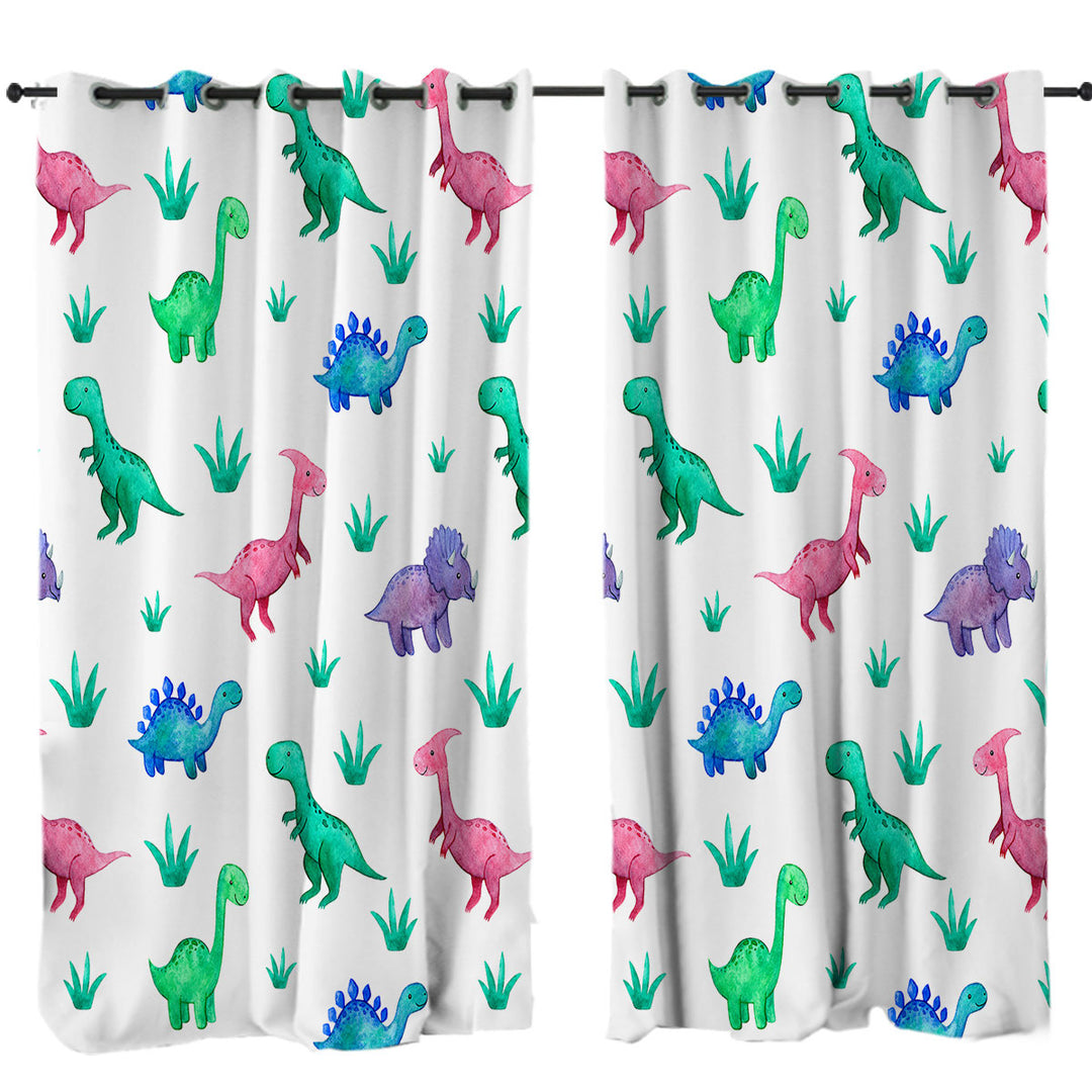 Cute Smiling Dinosaurs for Children Curtain