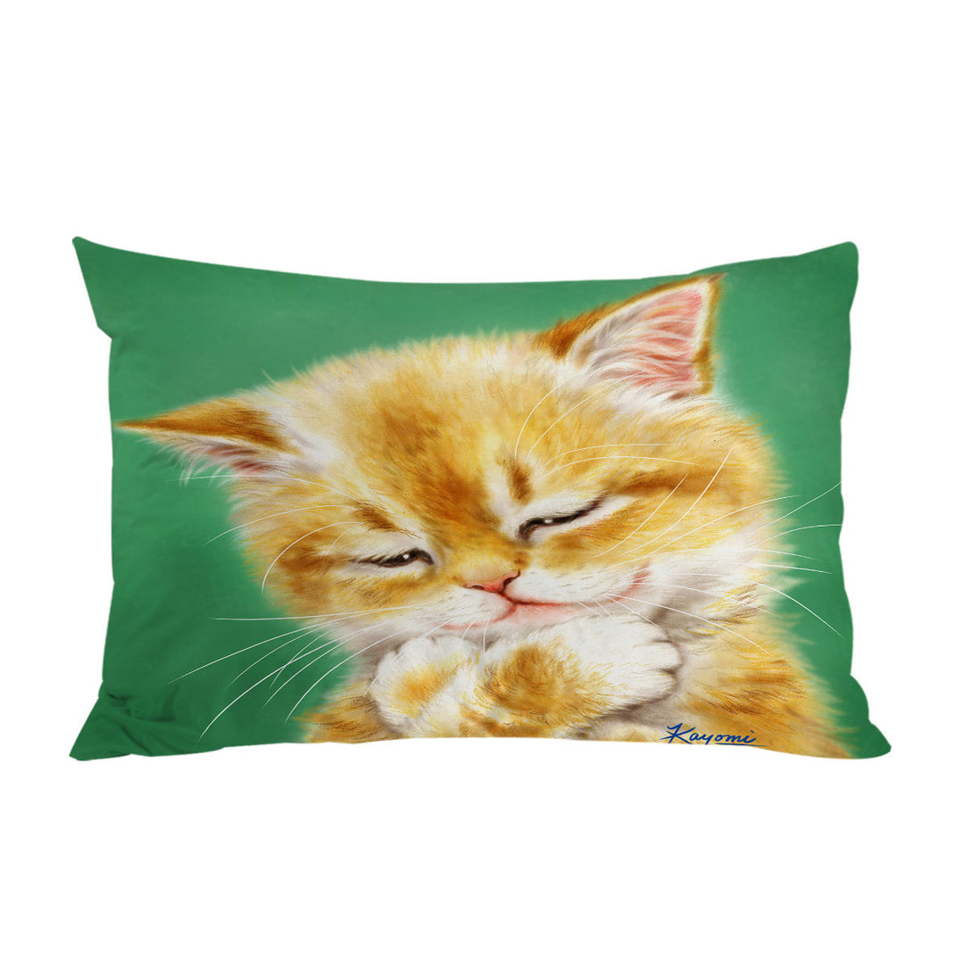 Cute Tempting Ginger Cat Drawing Pillowcase