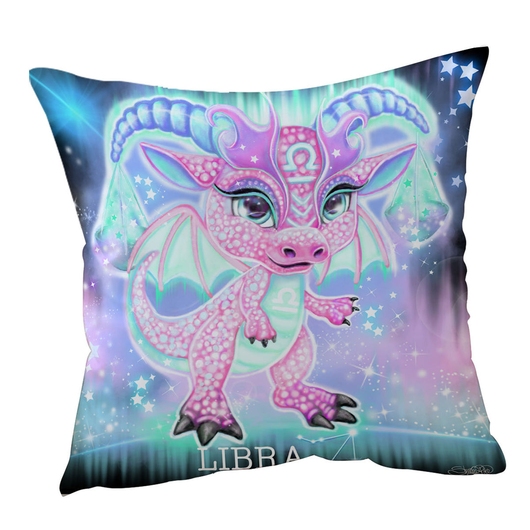 Cute Throw Pillow Gift Ideas Girly Libra Lil Dragon