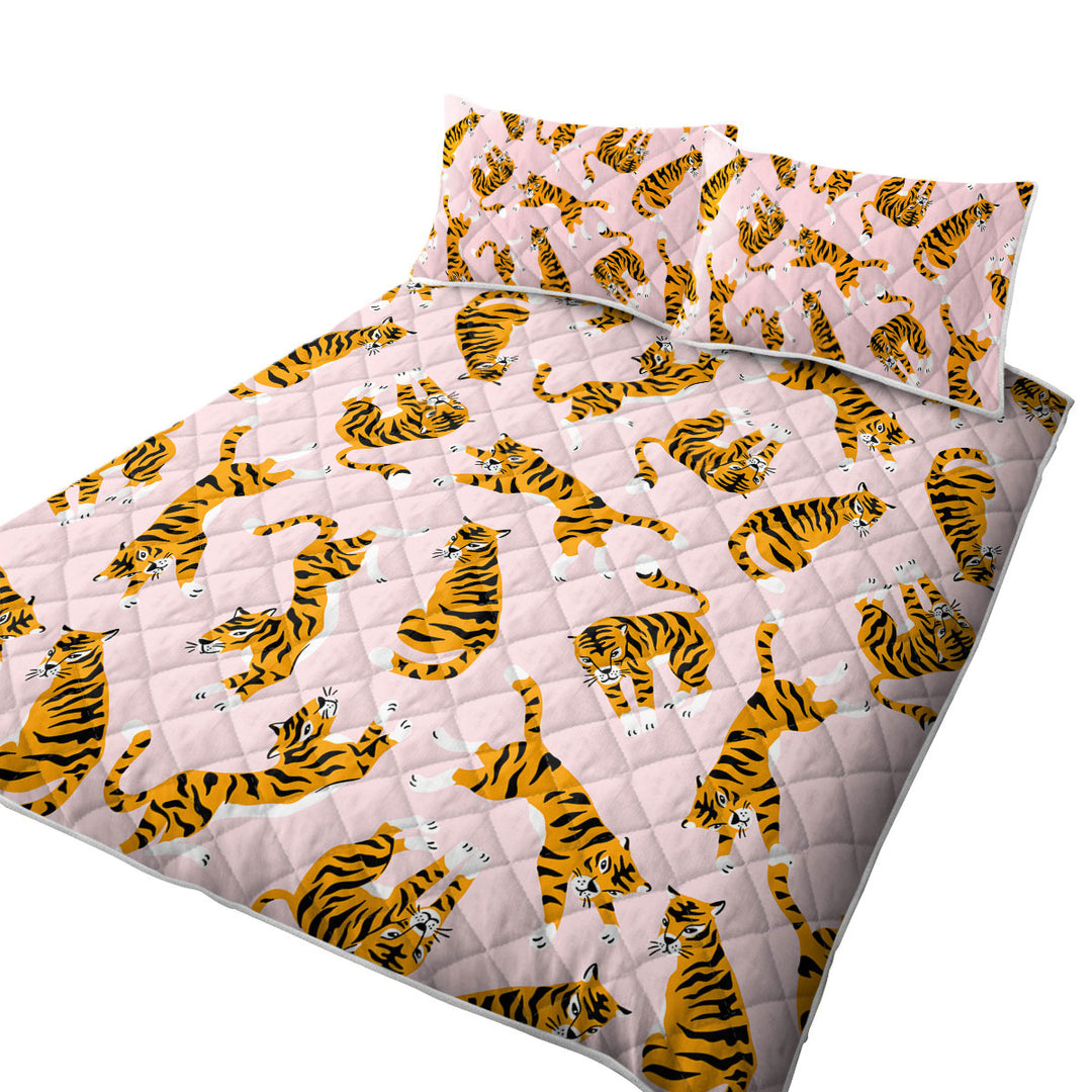 Cute Tiger Pattern King Quilt