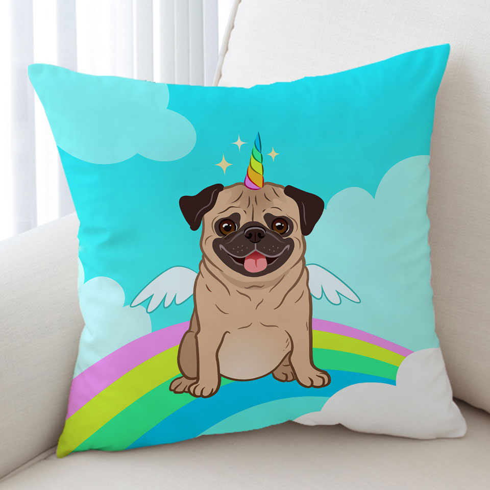 Cute Unicorn Pug Kids Cushions