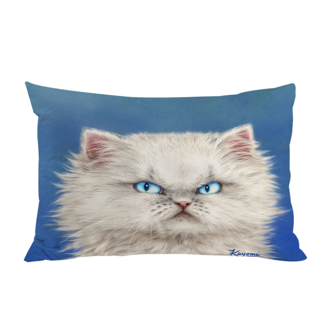 Cute White Angry Kitten Pillow Cases