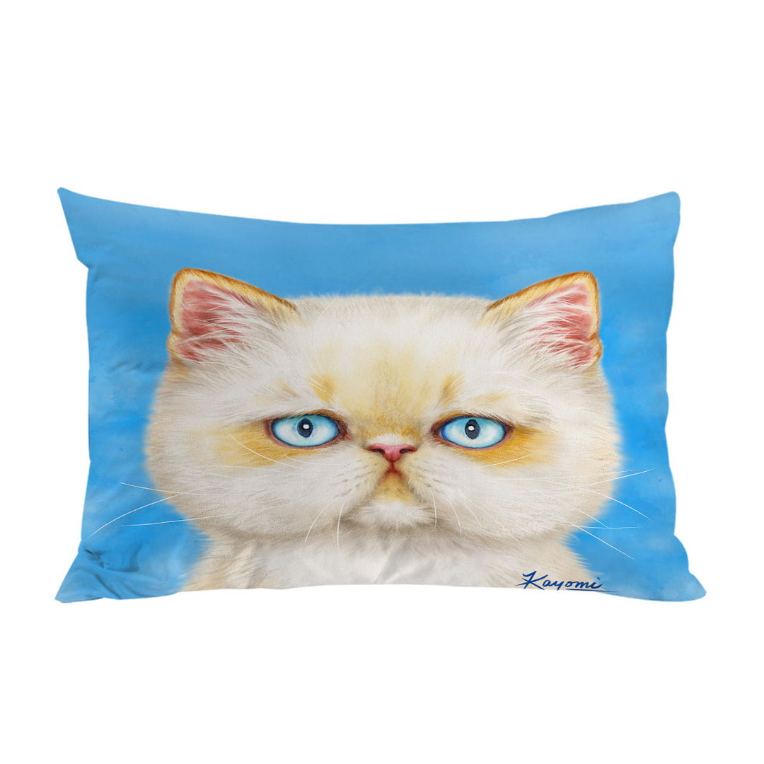 Cute White Ginger Serious Cat Pillowcase