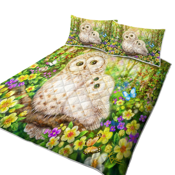 Cute Wildlife Animal Art Adorable Owls Quilts