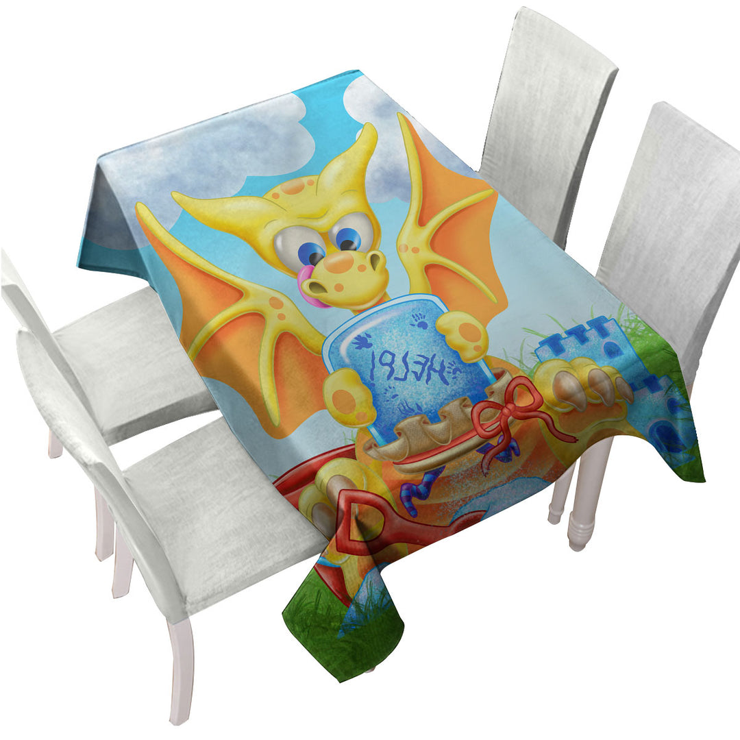 Cute Yellow Dragon for Kids Custom table Covers
