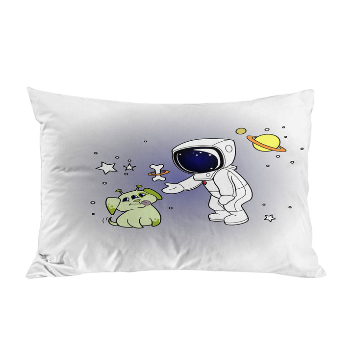 Cute and Funny Astronaut and Alien Dog Pillow Cases