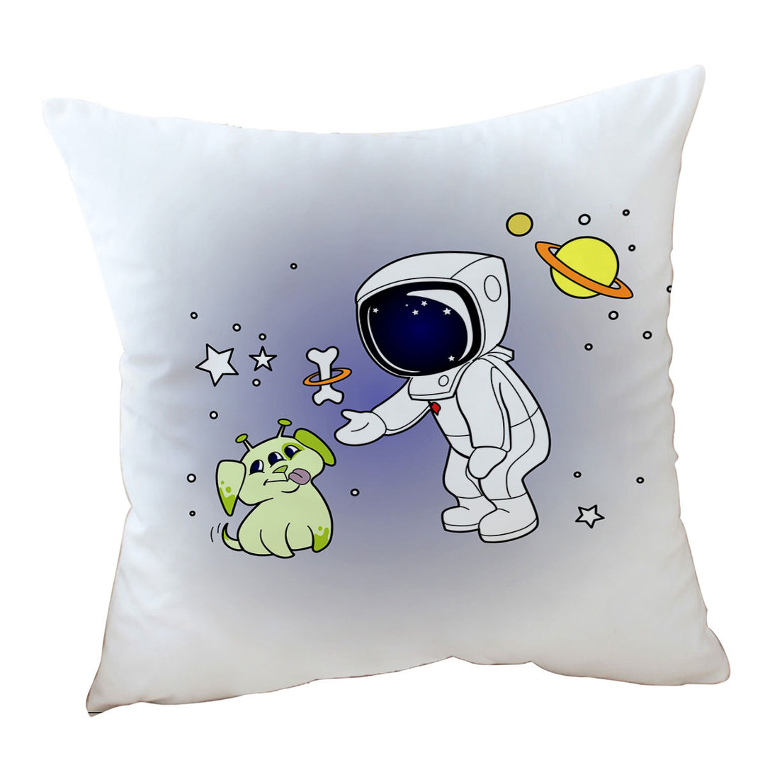 Cute and Funny Cushion Covers with Astronaut and Alien Dog