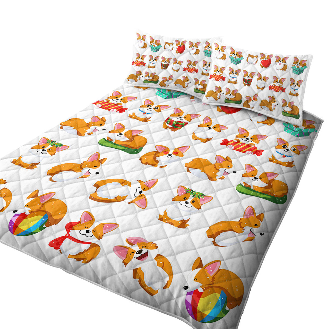 Cute and Funny Poses Dog Puppy King Quilt