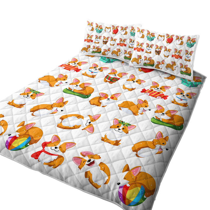 Cute and Funny Poses Dog Puppy King Quilt