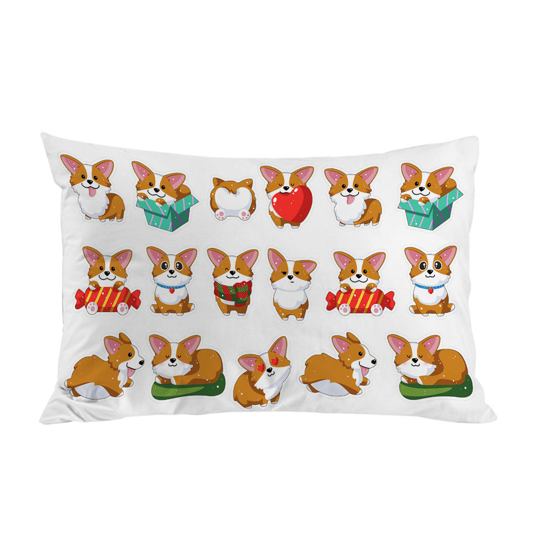 Cute and Funny Poses Dog Puppy Pillow Cases