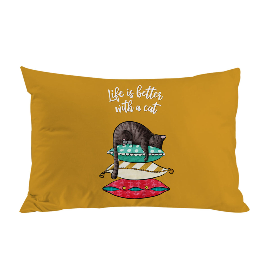 Cute and Funny Slapping Cat Quote Pillow Cases