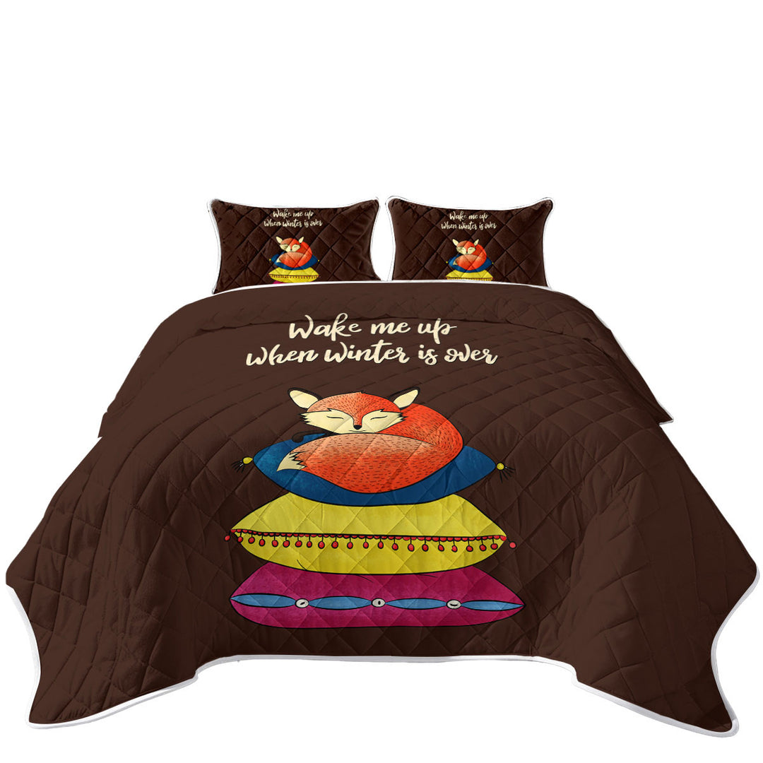 Cute and Funny Slapping Fox Quote Coverlet