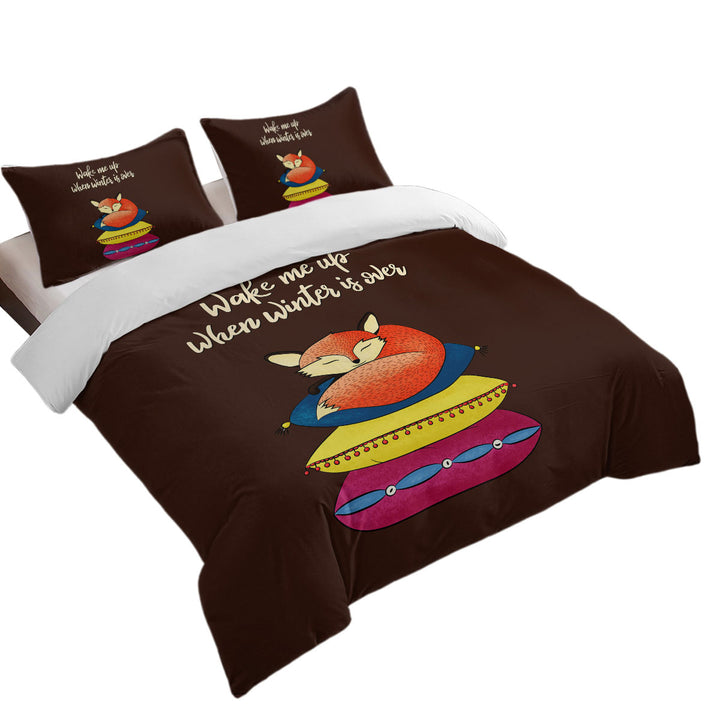 Cute and Funny Slapping Fox Quote Coverlets