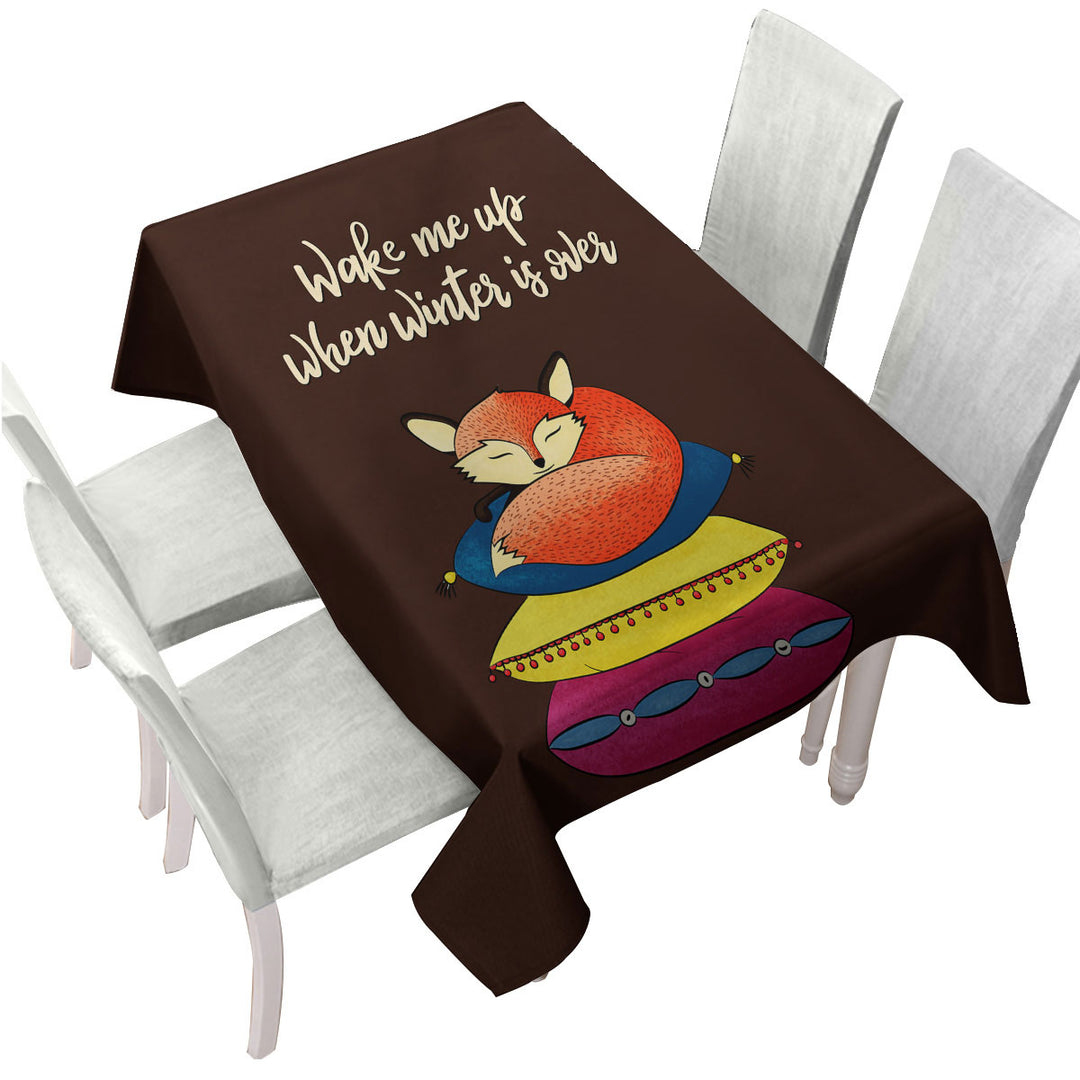 Cute and Funny Slapping Fox Quote Tablecloth