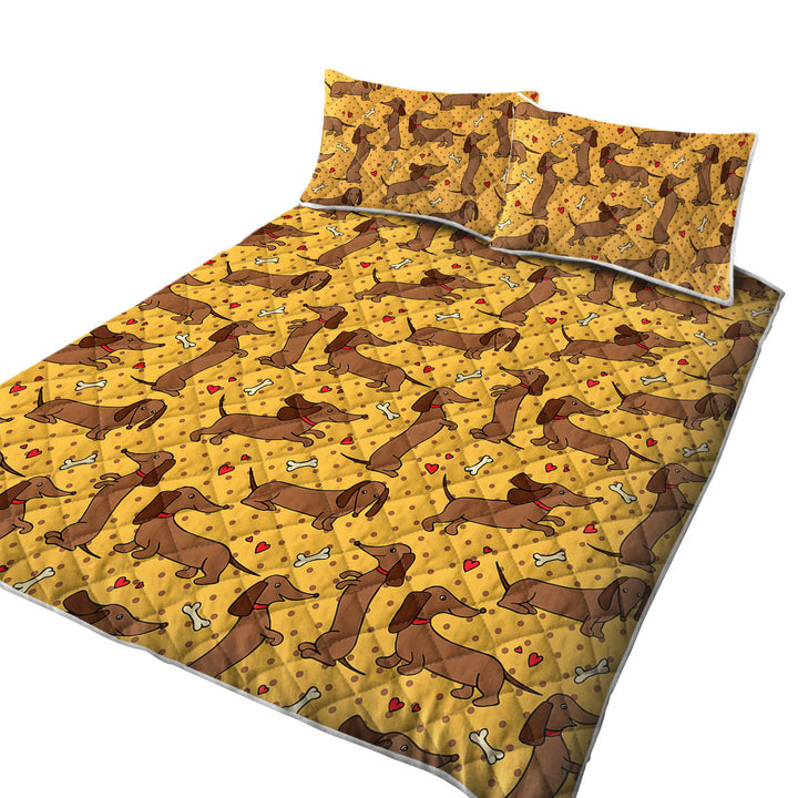 Cute and Playful Dachshund Pattern Coverlet