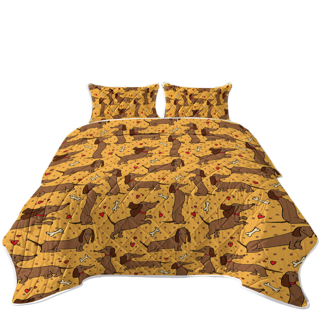 Cute and Playful Dachshund Pattern Coverlets
