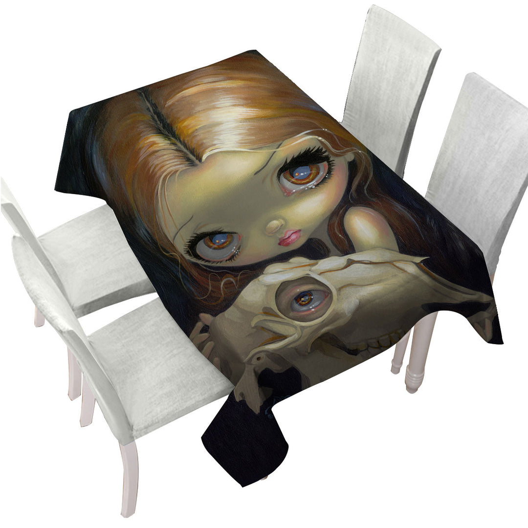 Dark Art Alchemical Angel and Skull Tablecloths