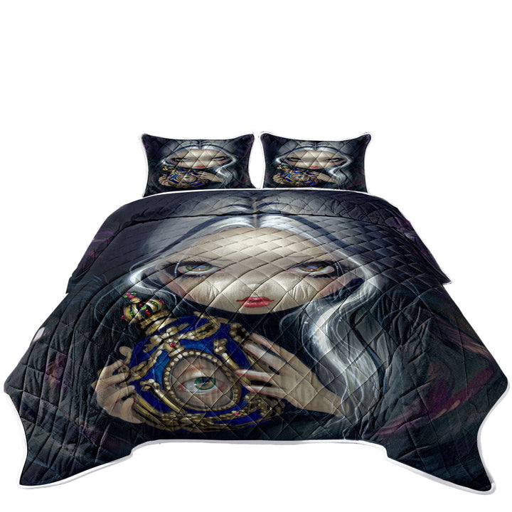 Dark Art Alchemical Angel and Witched Vase Coverlets