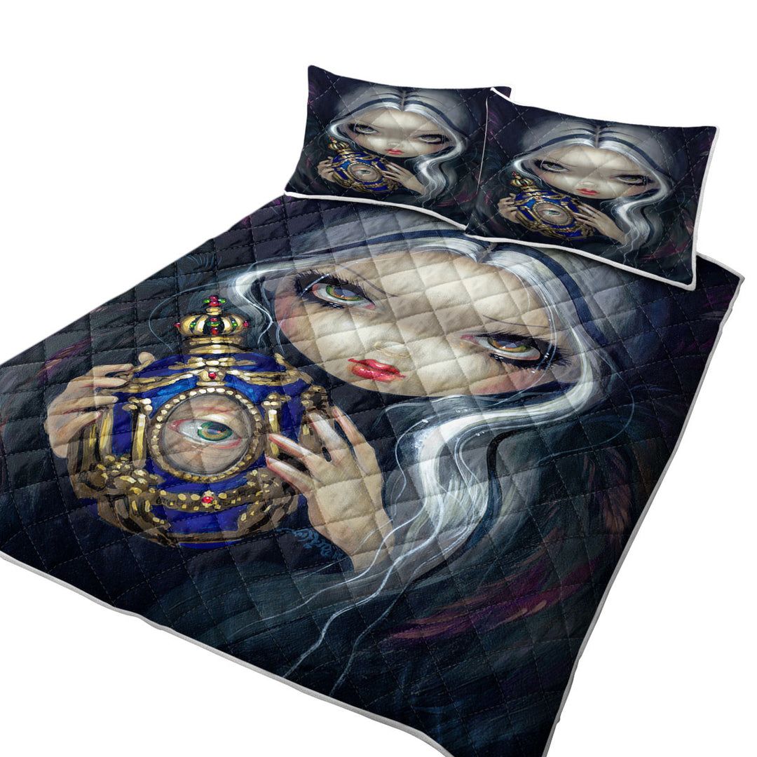Dark Art Alchemical Angel and Witched Vase Quilt