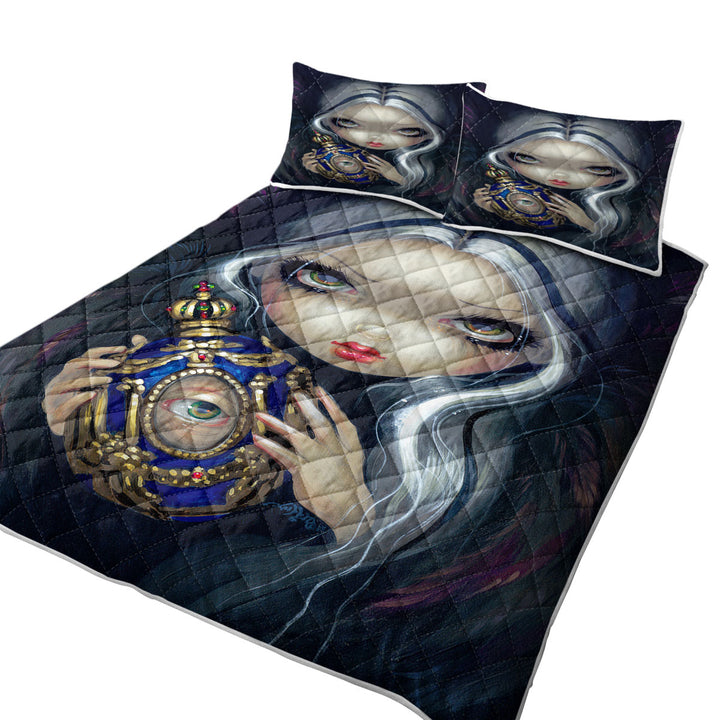 Dark Art Alchemical Angel and Witched Vase Quilt