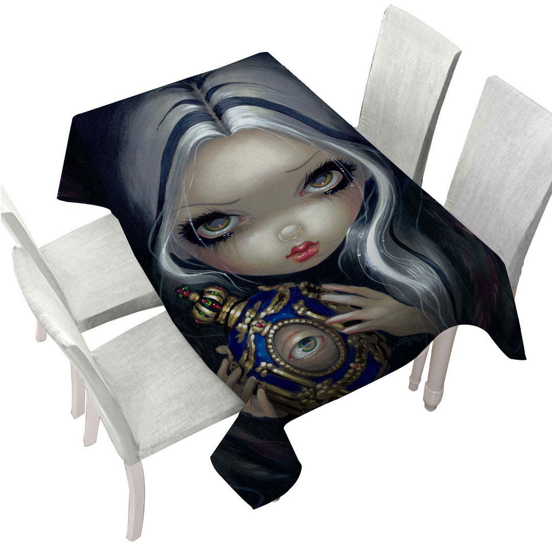 Dark Art Alchemical Angel and Witched Vase Tablecloths