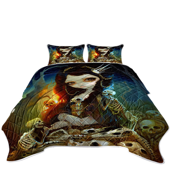 Dark Art Beautiful Princess of Bones Quilts for Beds