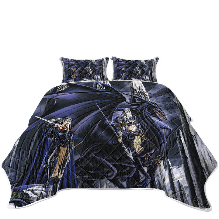 Dark Art Dead of Winter Dragon and Warriors Coverlet