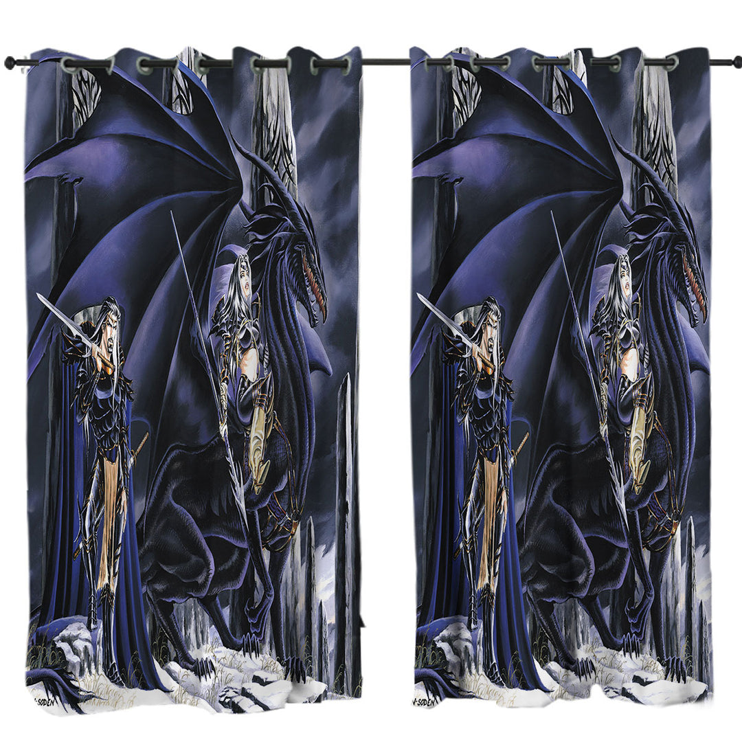 Dark Art Dead of Winter Dragon and Warriors Curtains
