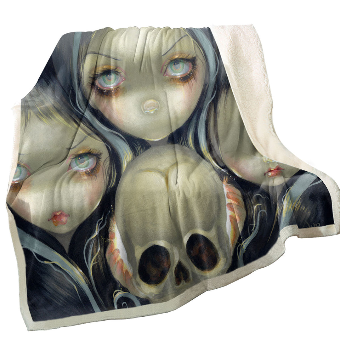 Dark Art Decorative Lightweight Blankets Senseless Prophecy Missing a Key Sense