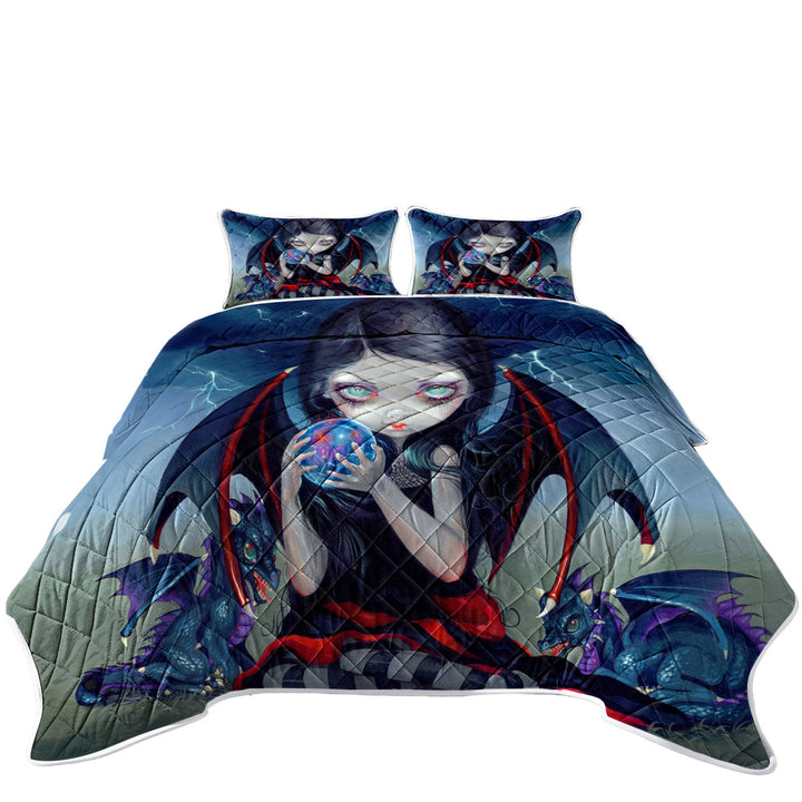 Dark Art Gothic Dragon Fairy and Dark Dragonling Quilt stores near me