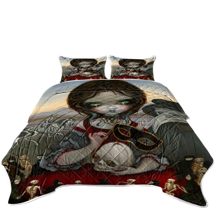 Dark Art Maiden Carnevale Di Morte California King Quilt Sets