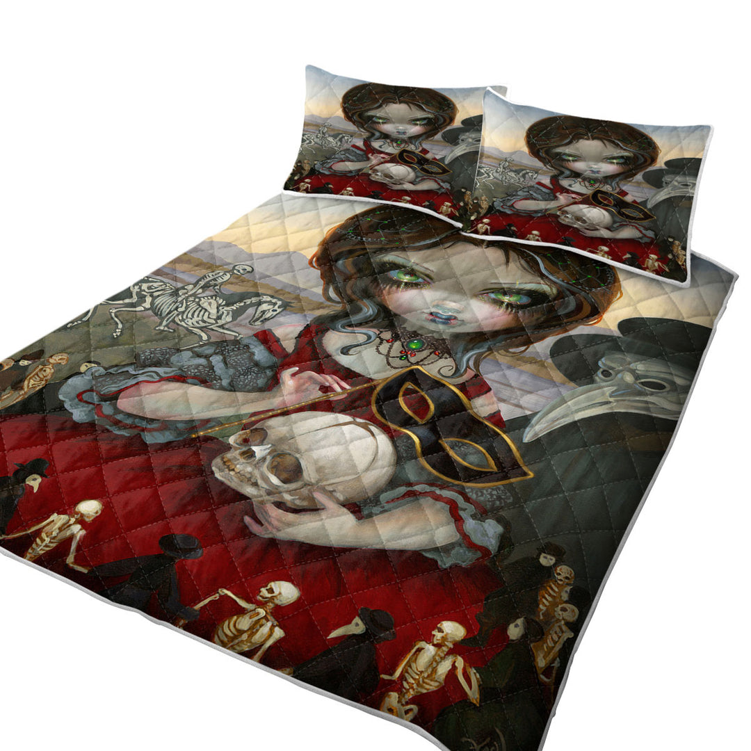 Dark Art Maiden Carnevale Di Morte Twin Quilt