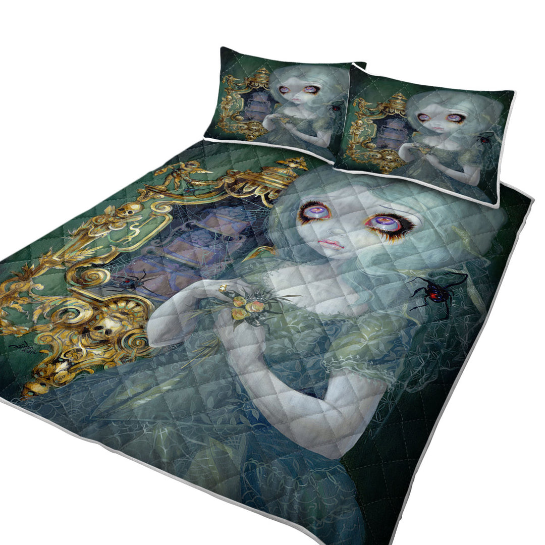 Dark Art Miss Havisham Ghostly Pale Beautiful Girl Quilt